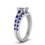 Load image into Gallery viewer, princess-cut-graduated-channel-diamond-wedding-set-with-sapphire-in-FD122866PRGSABL-NL-WG
