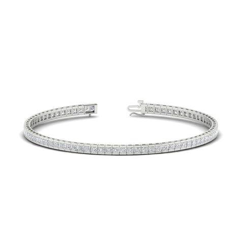 Princess Cut Half Bezel Tennis Bracelet