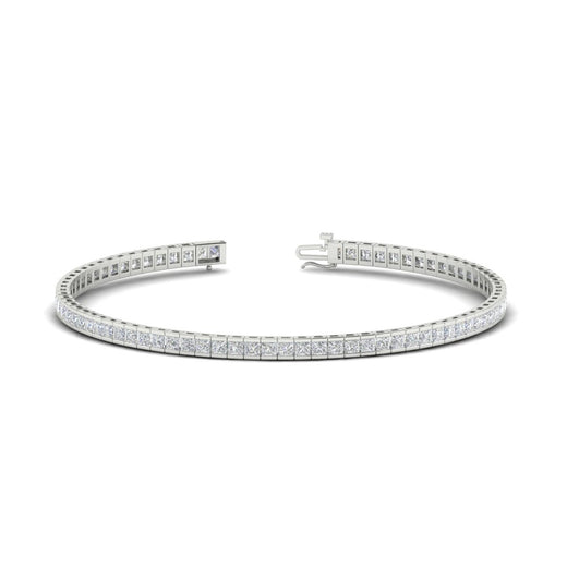 Princess Cut Half Bezel Tennis Bracelet