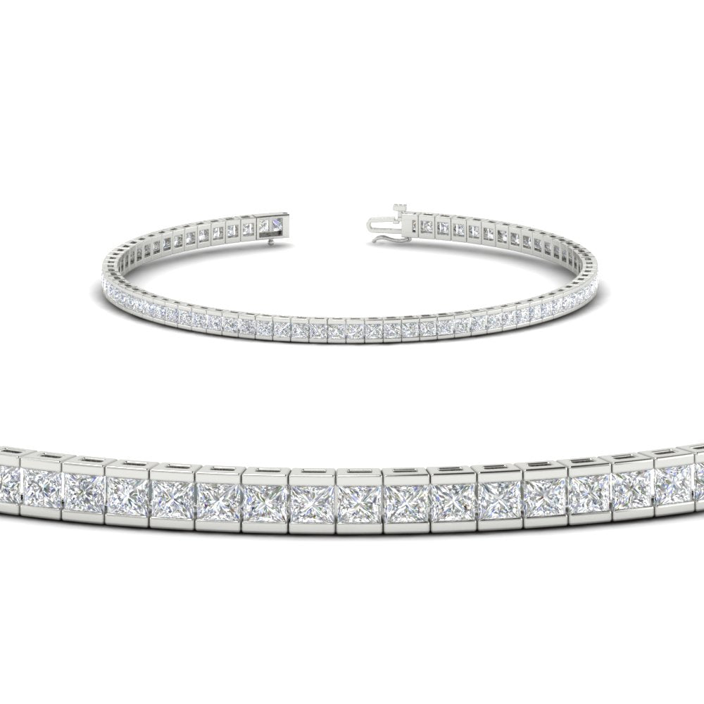 Princess Cut Half Bezel Tennis Bracelet