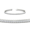 Load image into Gallery viewer, Princess Cut Half Bezel Tennis Bracelet