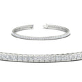 Thumbnail 1 - Princess Cut Half Bezel Tennis Bracelet