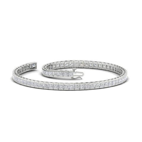 Princess Cut Half Bezel Tennis Bracelet
