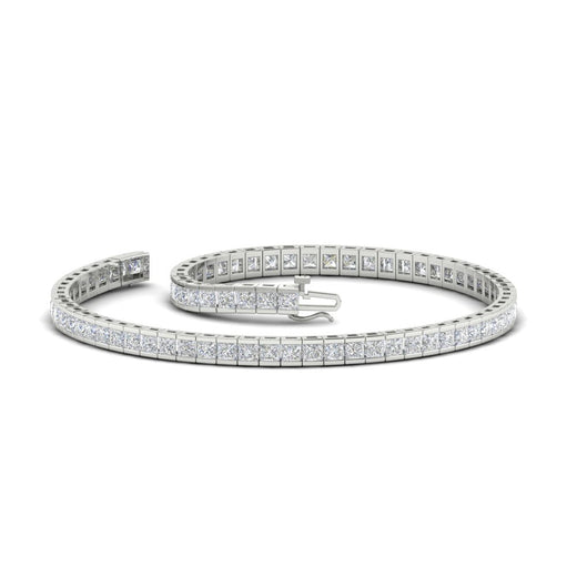 Princess Cut Half Bezel Tennis Bracelet