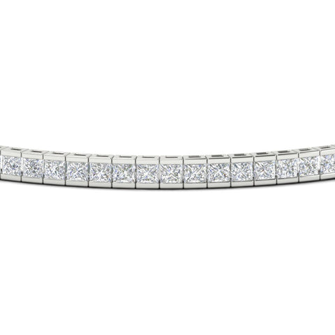 Princess Cut Half Bezel Tennis Bracelet