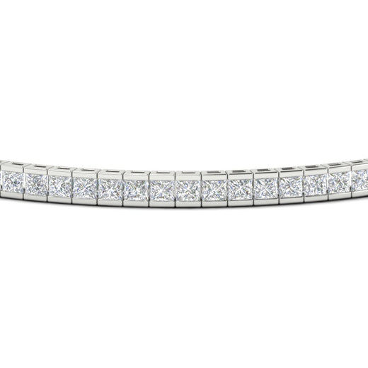 Princess Cut Half Bezel Tennis Bracelet
