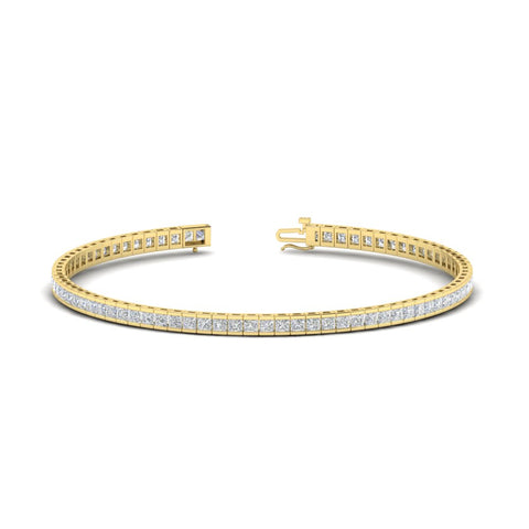 Princess Cut Half Bezel Tennis Bracelet