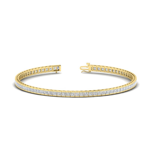 Princess Cut Half Bezel Tennis Bracelet