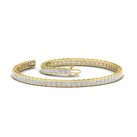 Princess Cut Half Bezel Tennis Bracelet