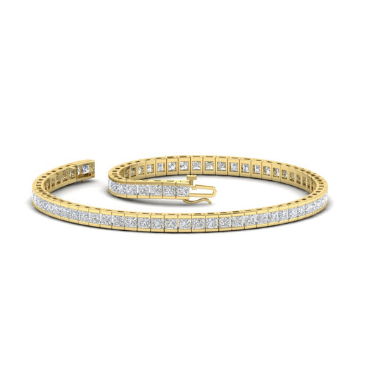 Princess Cut Half Bezel Tennis Bracelet