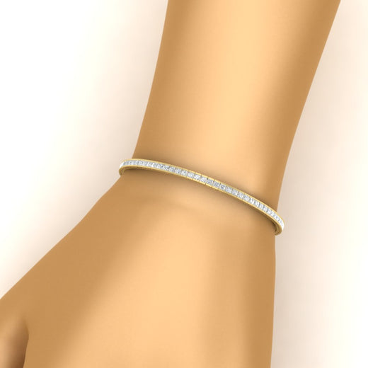 Princess Cut Half Bezel Tennis Bracelet
