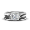 Load image into Gallery viewer, princess-cut-halo-black-diamond-infinity-bridal-set-in-white-gold-FD9212PRGBLACK-NL-WG-B2.jpg