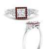 Load image into Gallery viewer, princess-cut-halo-cluster-accent-ruby-engagement-ring-in-white-gold-FD10512PRRGRUDRANGLE3-NL-WG_f333479a-98bf-4a7c-883c-1b6a80593129.jpg?v=1770117386