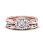 Load image into Gallery viewer, princess-cut-halo-diamond-infinity-bridal-set-in-rose-gold-FD9212PR-NL-RG-B2.jpg
