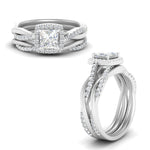 Load image into Gallery viewer, princess-cut-halo-diamond-infinity-bridal-set-in-white-gold-FD9212PR-NL-WG-B2.jpg
