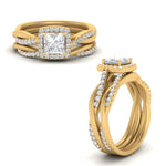 Load image into Gallery viewer, princess-cut-halo-diamond-infinity-bridal-set-in-yellow-gold-FD9212PR-NL-YG-B2.jpg
