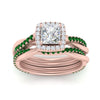 Load image into Gallery viewer, princess-cut-halo-emerald-infinity-bridal-set-in-rose-gold-FD9212PRGEMGR-NL-RG-B2.jpg