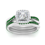 Load image into Gallery viewer, princess-cut-halo-emerald-infinity-bridal-set-in-white-gold-FD9212PRGEMGR-NL-WG-B2.jpg
