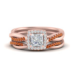 Load image into Gallery viewer, princess-cut-halo-orange-sapphire-infinity-bridal-set-in-rose-gold-FD9212PRGSAOR-NL-RG-B2.jpg