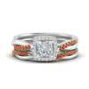 Load image into Gallery viewer, princess-cut-halo-orange-sapphire-infinity-bridal-set-in-white-gold-FD9212PRGSAOR-NL-WG-B2.jpg