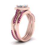 Load image into Gallery viewer, princess-cut-halo-pink-sapphire-infinity-bridal-set-in-rose-gold-FD9212PRGSADRPI-NL-RG-B2.jpg