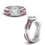 Load image into Gallery viewer, princess-cut-halo-pink-sapphire-infinity-bridal-set-in-white-gold-FD9212PRGSADRPI-NL-WG-B2.jpg
