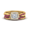 Load image into Gallery viewer, princess-cut-halo-pink-sapphire-infinity-bridal-set-in-yellow-gold-FD9212PRGSADRPI-NL-YG-B2.jpg