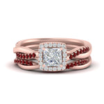 Load image into Gallery viewer, princess-cut-halo-ruby-infinity-bridal-set-in-rose-gold-FD9212PRGRUDR-NL-RG-B2.jpg
