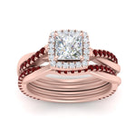 Load image into Gallery viewer, princess-cut-halo-ruby-infinity-bridal-set-in-rose-gold-FD9212PRGRUDR-NL-RG-B2.jpg