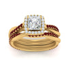 Load image into Gallery viewer, princess-cut-halo-ruby-infinity-bridal-set-in-yellow-gold-FD9212PRGRUDR-NL-YG-B2.jpg