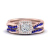 Load image into Gallery viewer, princess-cut-halo-sapphire-infinity-bridal-set-in-rose-gold-FD9212PRGSABL-NL-RG-B2.jpg