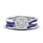 Load image into Gallery viewer, princess-cut-halo-sapphire-infinity-bridal-set-in-white-gold-FD9212PRGSABL-NL-WG-B2.jpg

