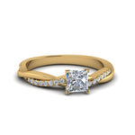 Load image into Gallery viewer, princess-cut-infinity-twist-diamond-engagement-ring-in-yellow-gold-FD8253PRRHAND-NL-YG

