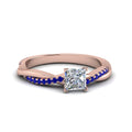 Thumbnail 5 - princess-cut-infinity-twist-diamond-engagement-ring-with-blue-sapphire-in-14K-rose-gold-FD8253PRRGSABL-NL-RG