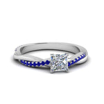 Load image into Gallery viewer, princess-cut-infinity-twist-diamond-engagement-ring-with-blue-sapphire-in-14K-white-gold-FD8253PRRGSABL-NL-WG
