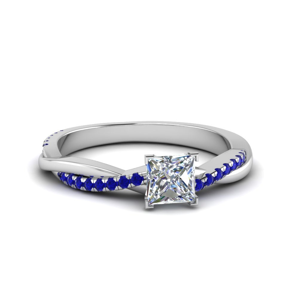 princess-cut-infinity-twist-diamond-engagement-ring-with-blue-sapphire-in-14K-white-gold-FD8253PRRGSABL-NL-WG
