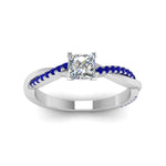 Load image into Gallery viewer, princess-cut-infinity-twist-diamond-engagement-ring-with-blue-sapphire-in-14K-white-gold-FD8253PRRGSABL-NL-WG
