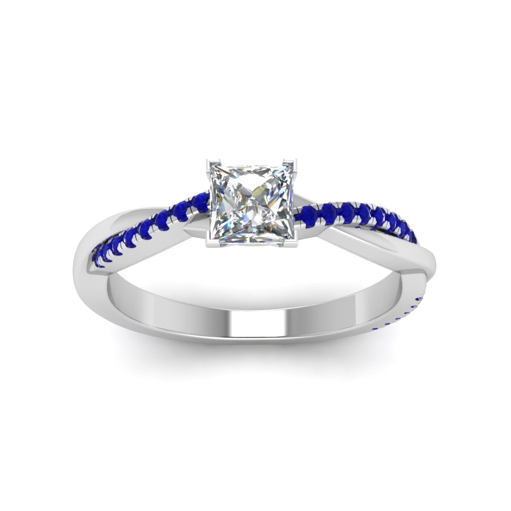 princess-cut-infinity-twist-diamond-engagement-ring-with-blue-sapphire-in-14K-white-gold-FD8253PRRGSABL-NL-WG