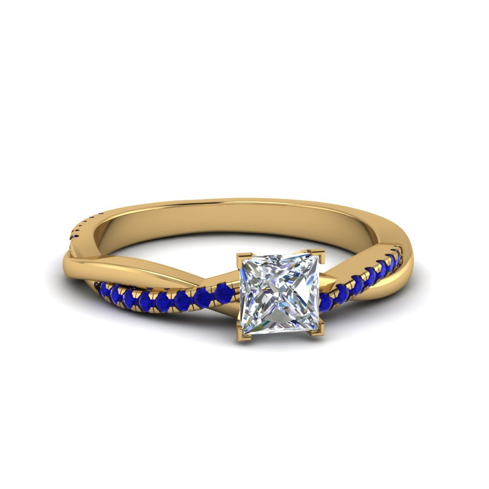 princess-cut-infinity-twist-diamond-engagement-ring-with-blue-sapphire-in-14K-yellow-gold-FD8253PRRGSABL-NL-YG