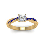 Load image into Gallery viewer, princess-cut-infinity-twist-diamond-engagement-ring-with-blue-sapphire-in-14K-yellow-gold-FD8253PRRGSABL-NL-YG
