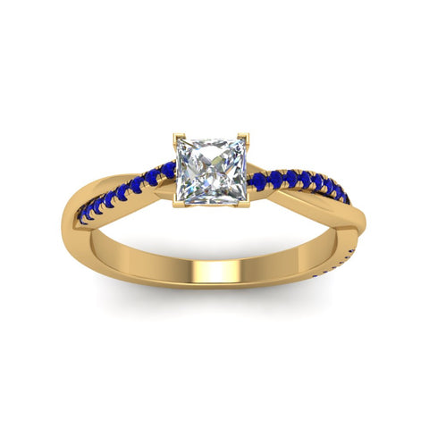 princess-cut-infinity-twist-diamond-engagement-ring-with-blue-sapphire-in-14K-yellow-gold-FD8253PRRGSABL-NL-YG