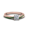 Load image into Gallery viewer, princess-cut-infinity-twist-diamond-engagement-ring-with-emerald-in-14K-rose-gold-FD8253PRRGEMGR-NL-RG