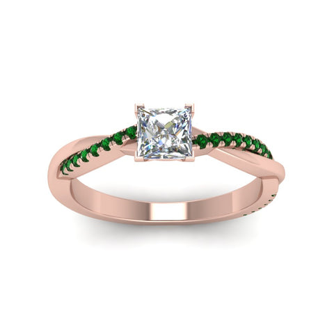 princess-cut-infinity-twist-diamond-engagement-ring-with-emerald-in-14K-rose-gold-FD8253PRRGEMGR-NL-RG