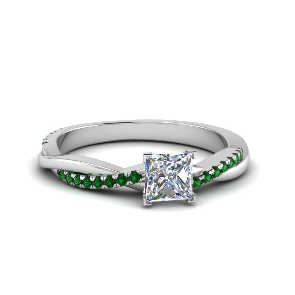 princess-cut-infinity-twist-diamond-engagement-ring-with-emerald-in-14K-white-gold-FD8253PRRGEMGR-NL-WG
