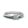Thumbnail 42 - princess-cut-infinity-twist-diamond-engagement-ring-with-emerald-in-14K-white-gold-FD8253PRRGEMGR-NL-WG