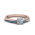Load image into Gallery viewer, princess-cut-infinity-twist-diamond-engagement-ring-with-ice-blue-topaz-in-14K-rose-gold-FD8253PRRGICBLTO-NL-RG
