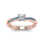 Load image into Gallery viewer, princess-cut-infinity-twist-diamond-engagement-ring-with-ice-blue-topaz-in-14K-rose-gold-FD8253PRRGICBLTO-NL-RG
