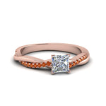Load image into Gallery viewer, princess-cut-infinity-twist-diamond-engagement-ring-with-orange-sapphire-in-14K-rose-gold-FD8253PRRGSAOR-NL-RG
