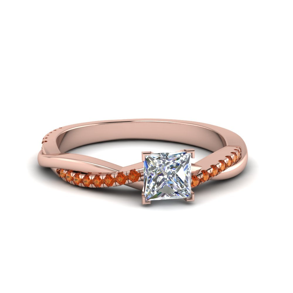 princess-cut-infinity-twist-diamond-engagement-ring-with-orange-sapphire-in-14K-rose-gold-FD8253PRRGSAOR-NL-RG