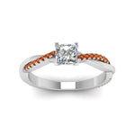 Load image into Gallery viewer, princess-cut-infinity-twist-diamond-engagement-ring-with-orange-sapphire-in-14K-white-gold-FD8253PRRGSAOR-NL-WG
